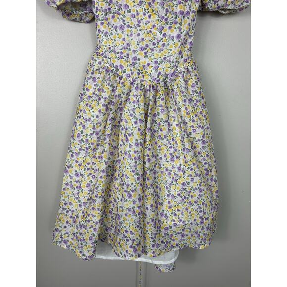 Bardot Revolve Marlie Sweetheart Neck Puff Sleeve Floral Mini Dress Medium - Picture 7 of 13